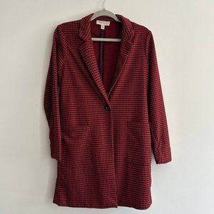 Philosophy Red Plaid Light Jacket Blazer Style Women's size SMALL